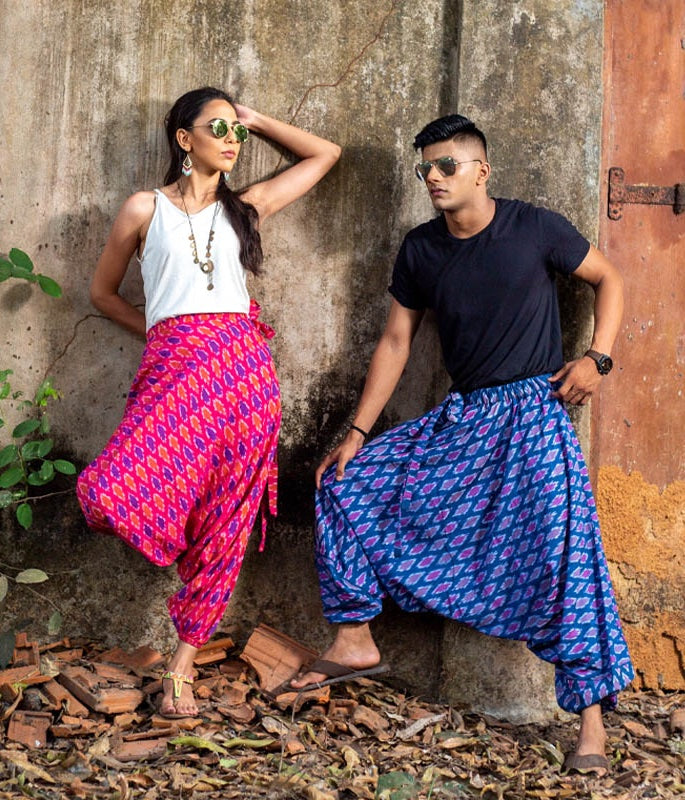 ELE-WOVEN 6 Colors High Waisted Boho Split Pants for Women – India