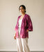 Wine Rhythm Ikat Woven Kimono