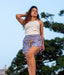 Blue Patterned Ikat Womens Shorts
