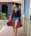 Ikat Maroon Patterned Women's Long Jacket