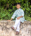Mint Green Patterned Boys Long Kurta