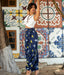Ikat Navy Blue Abstract Boho Pant