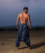 Ikat Navy-White Abstract Boho Pant