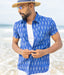 Ikat Woven Statement Blue Shirt