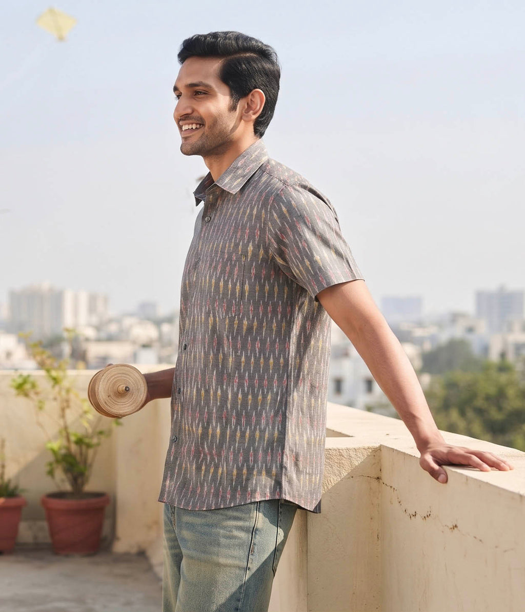 City Spark Ikat Woven Shirt