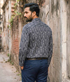 Graphite Ikat Woven Full Shirt