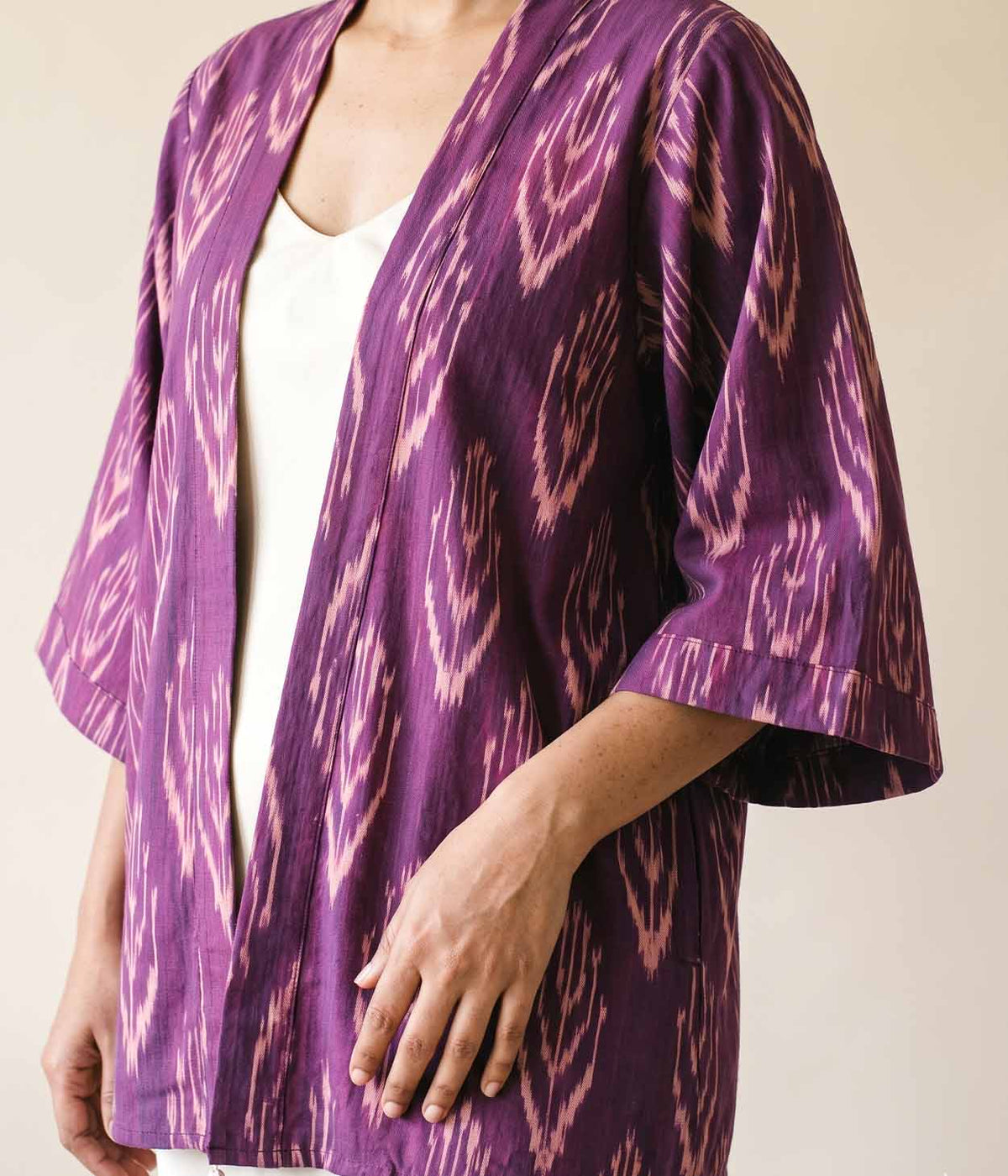 Mulberry Echo Ikat Woven Kimono
