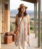Pastel Ikat Handloom Womens Shrug