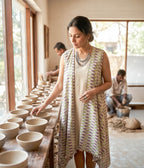 Sage & Lavender Ikat Handloom Womens Shrug