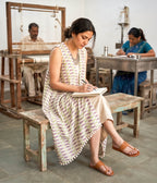 Sage & Lavender Ikat Handloom Womens Shrug