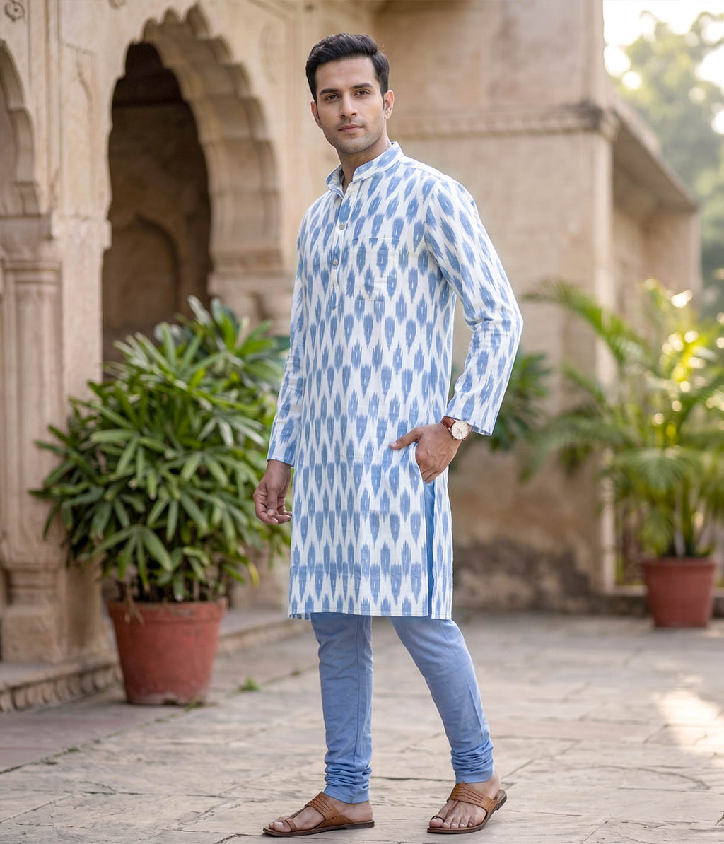 Airblue Ikat Woven Mens Long Kurta