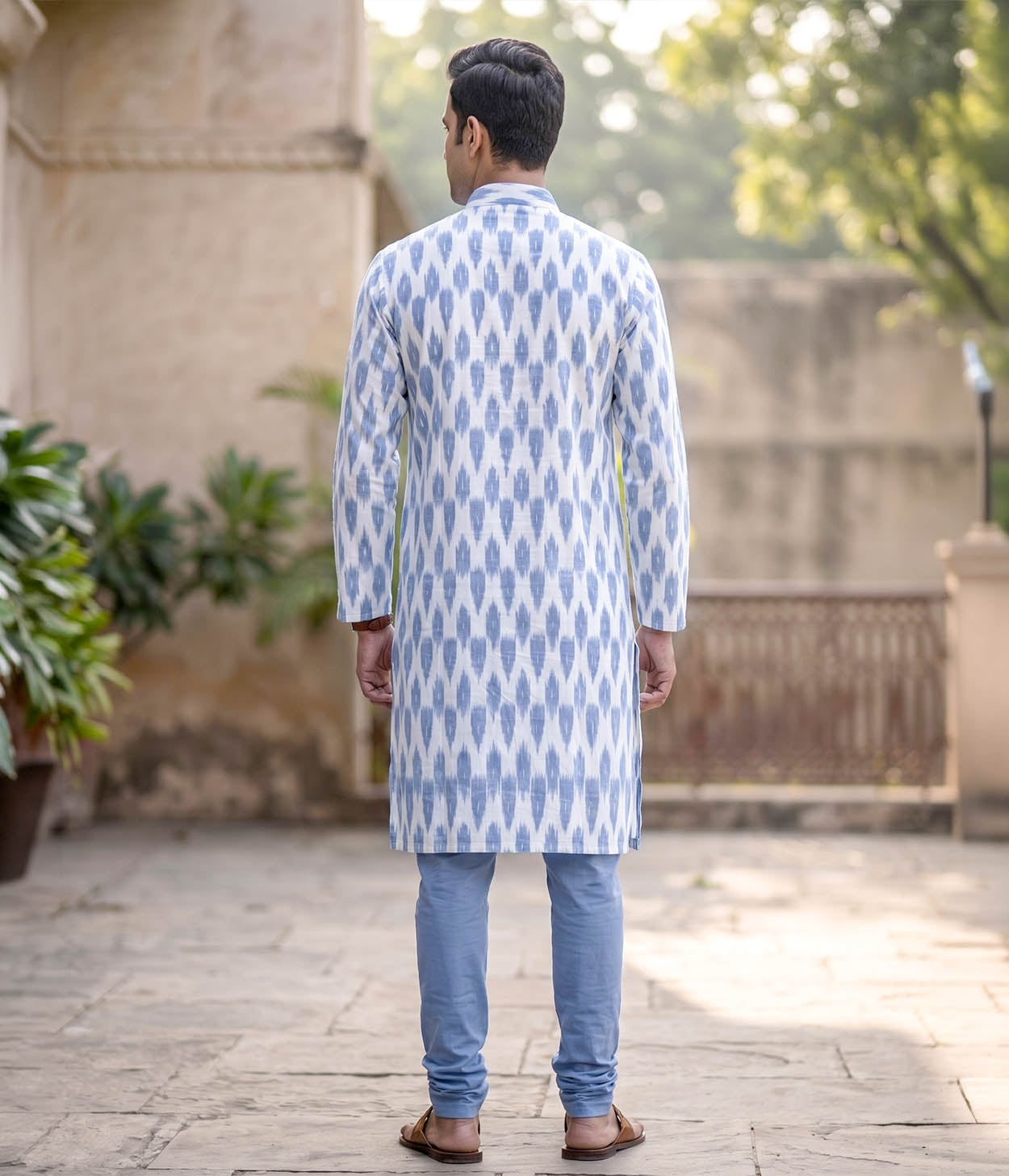 Airblue Ikat Woven Mens Long Kurta
