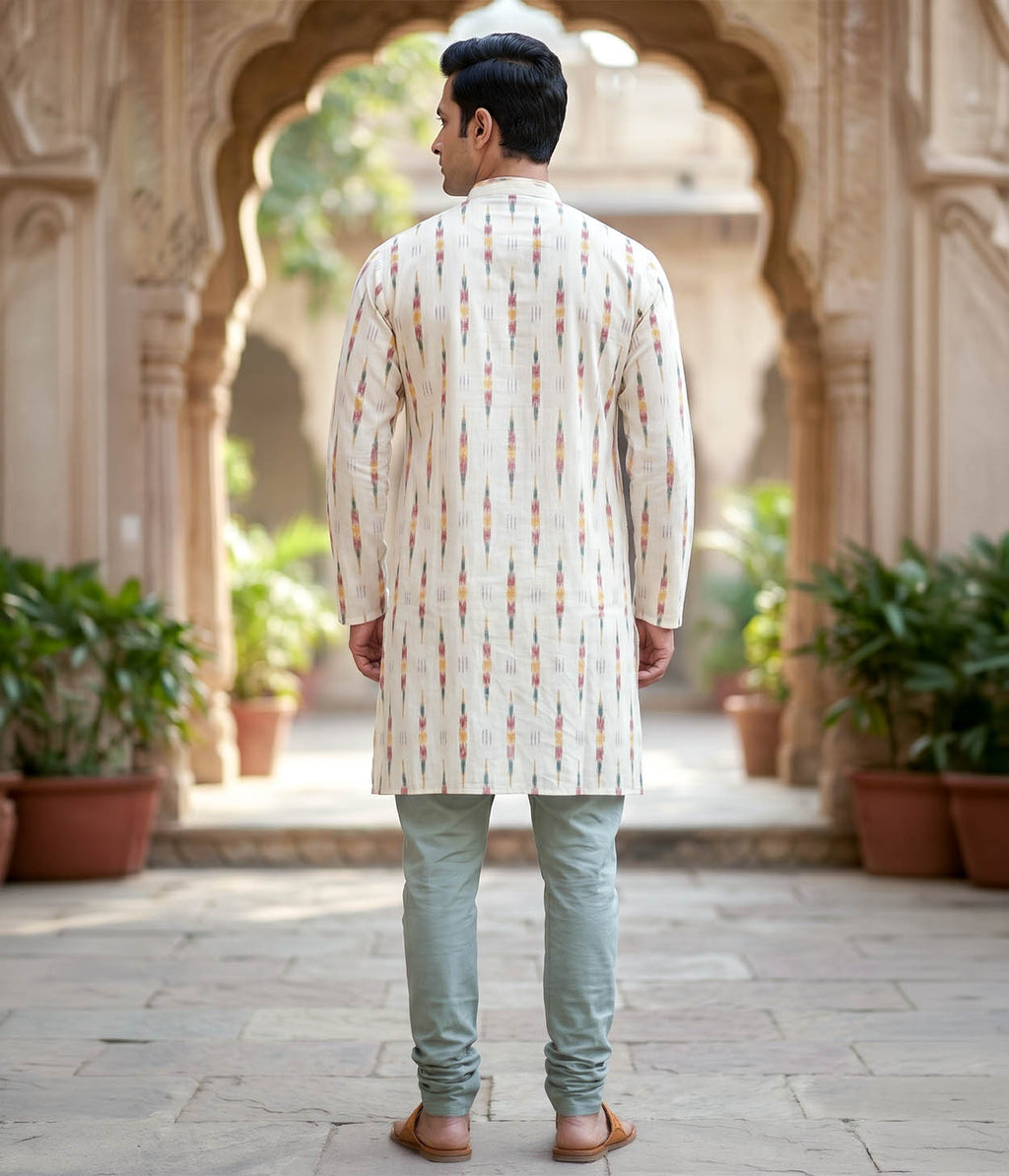 Astra Ikat Woven Mens Long Kurta