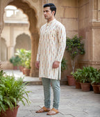 Astra Ikat Woven Mens Long Kurta