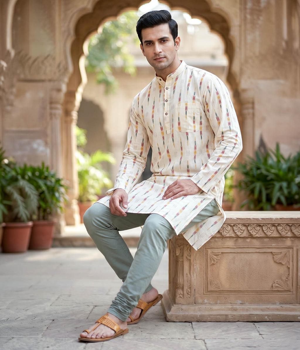 Astra Ikat Woven Mens Long Kurta