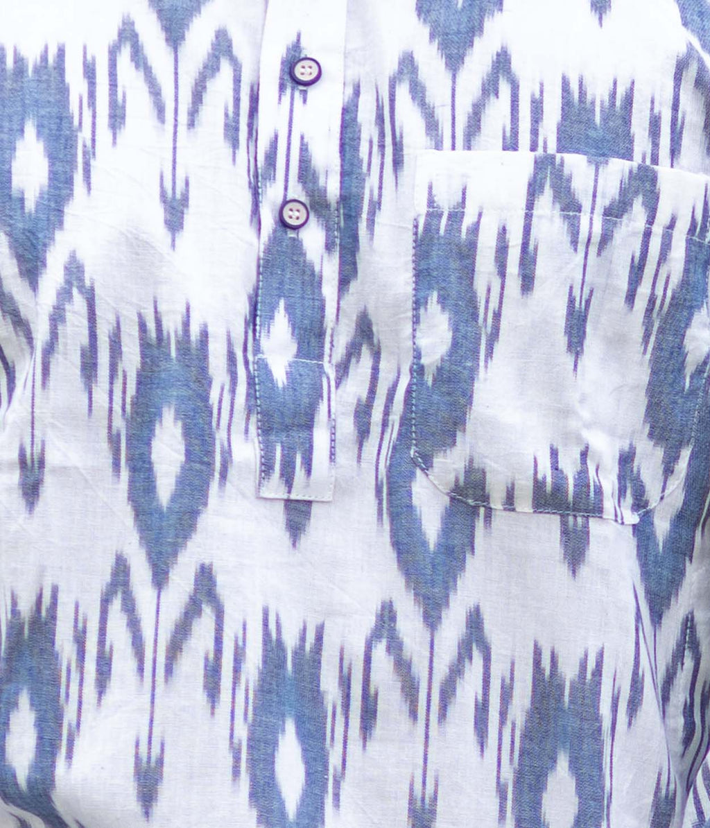 Contour Ikat Woven Mens Long Kurta