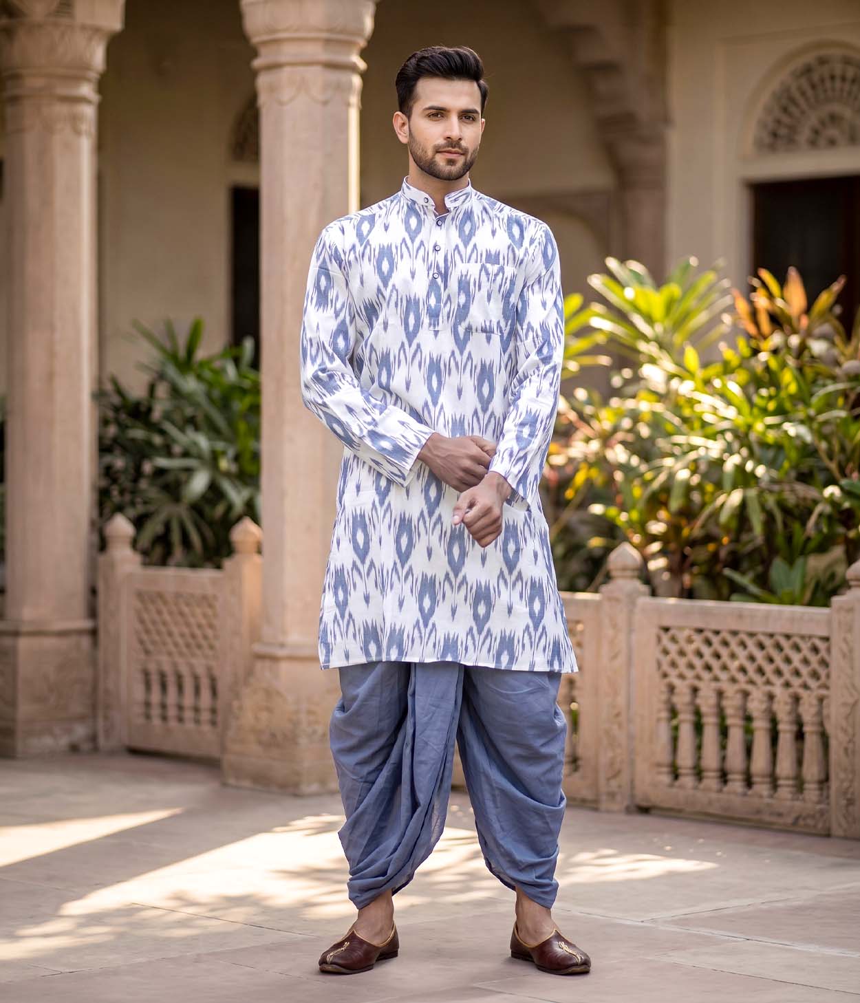 Contour Ikat Woven Mens Long Kurta Main image