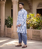 Contour Ikat Woven Mens Long Kurta