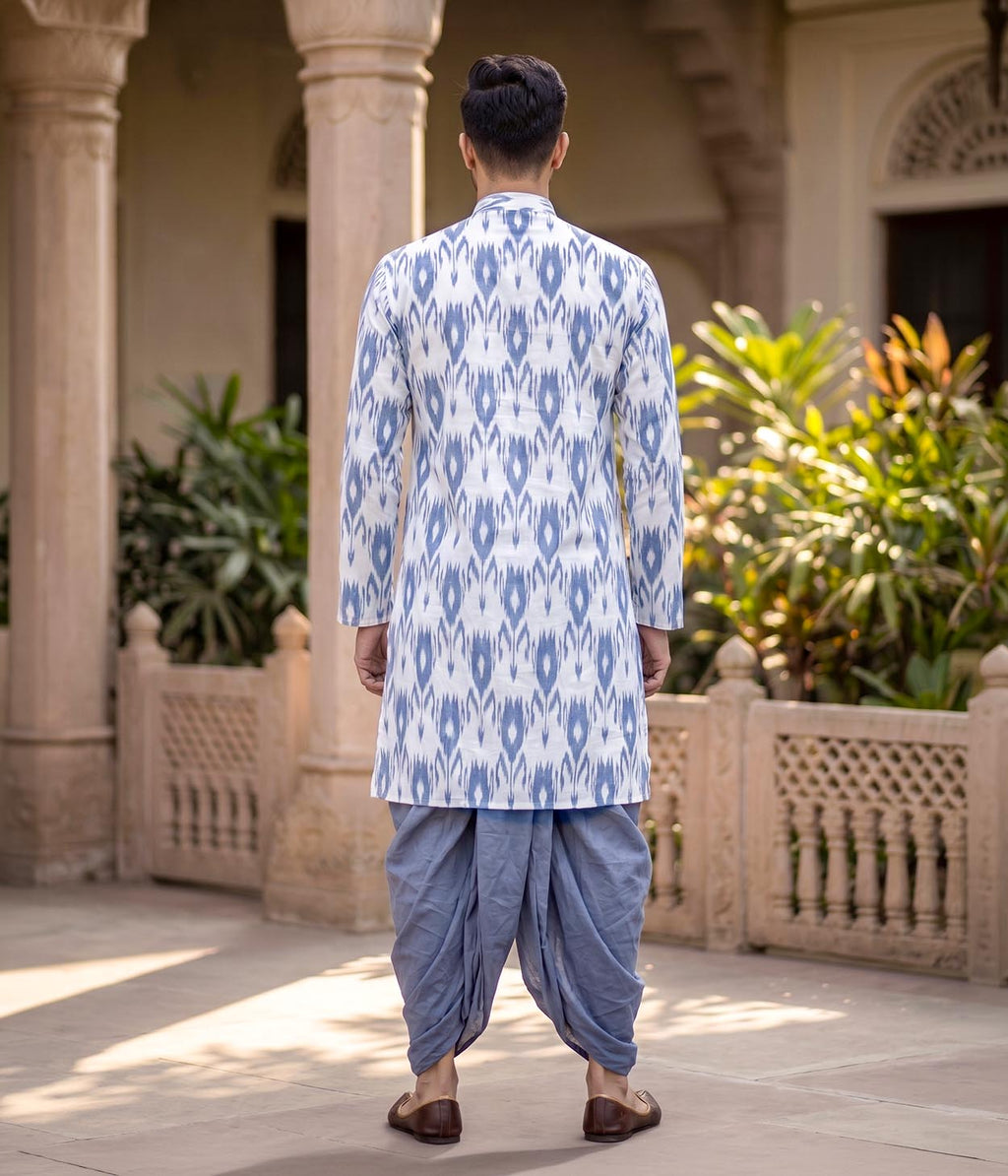 Contour Ikat Woven Mens Long Kurta
