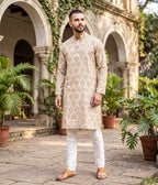 Dune Ikat Woven Mens Long Kurta