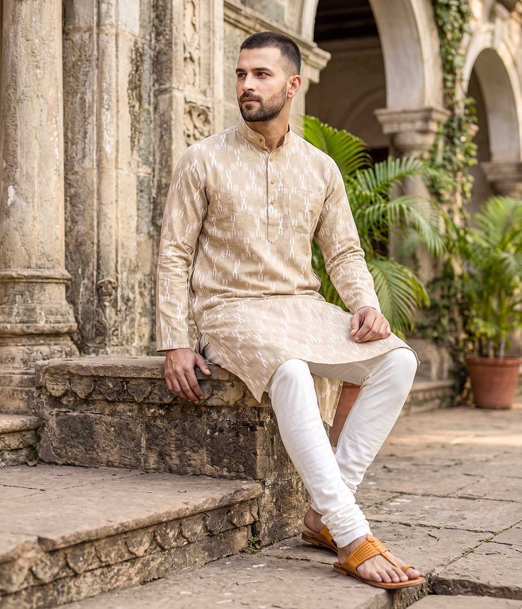 Dune Ikat Woven Mens Long Kurta
