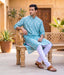 Mintfield Ikat Woven Mens Long Kurta