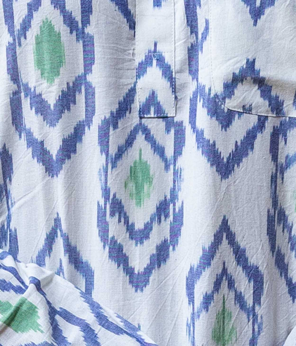 Mintline Ikat Woven Mens Long Kurta
