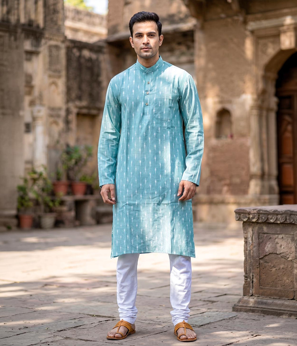 Sageform Ikat Woven Mens Long Kurta