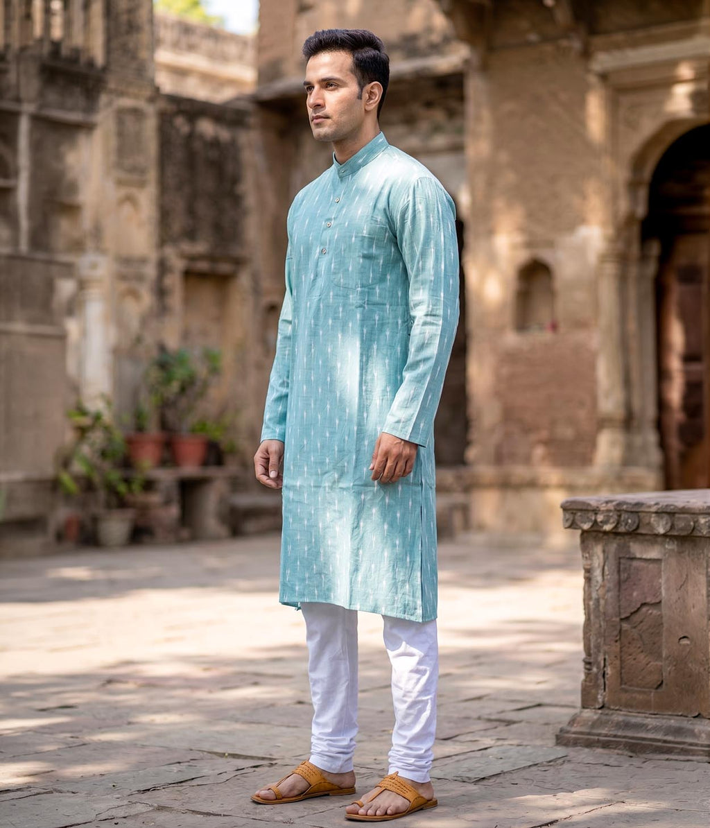 Sageform Ikat Woven Mens Long Kurta