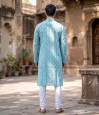 Sageform Ikat Woven Mens Long Kurta