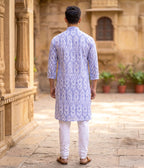 Skylight Ikat Woven Mens Long Kurta