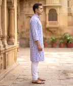 Skylight Ikat Woven Mens Long Kurta