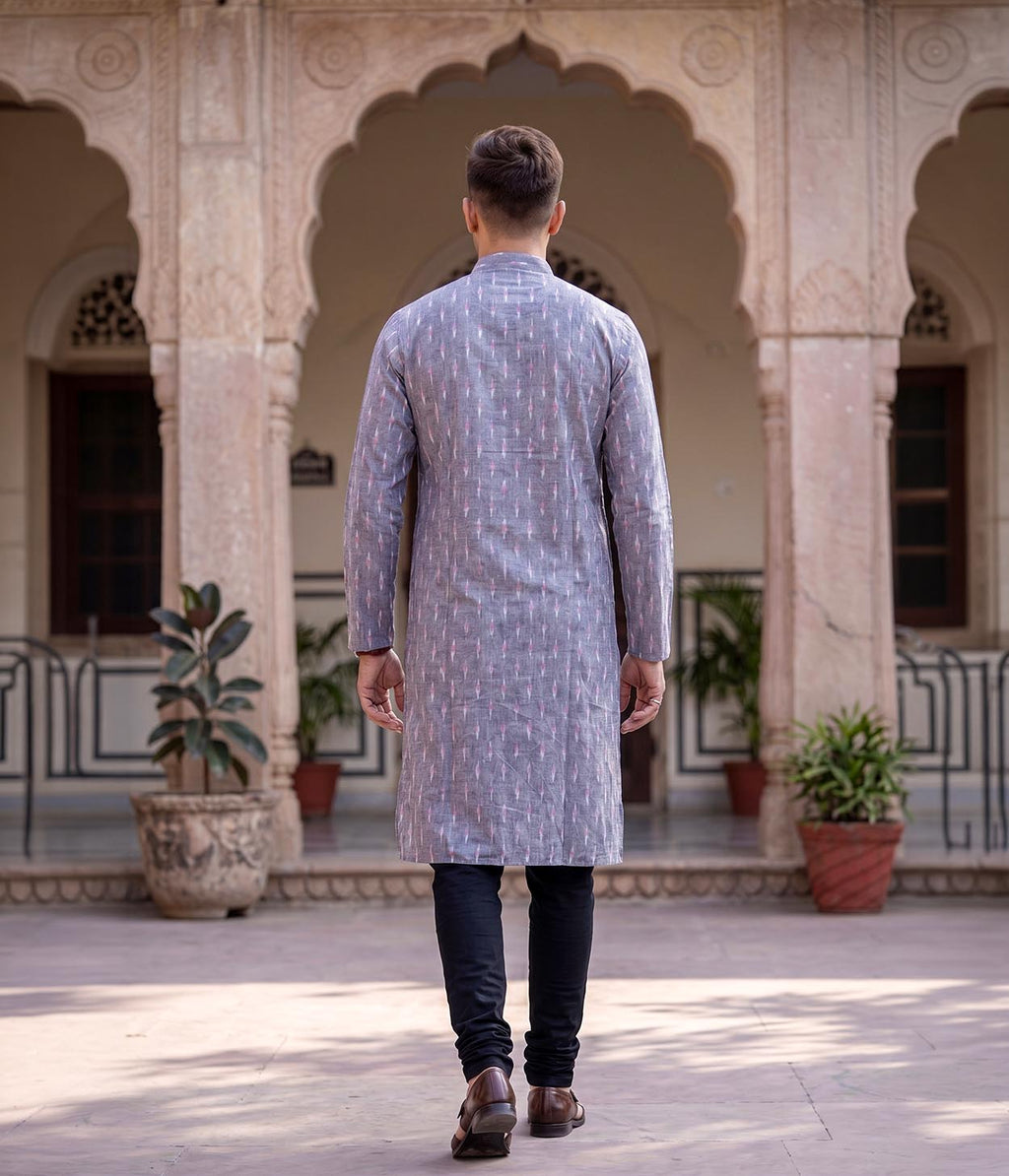 Vale Ikat Woven Mens Long Kurta