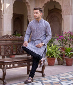 Vale Ikat Woven Mens Long Kurta