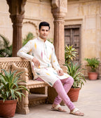 Daybreak Ikat Woven Mens Long Kurta