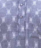 Slate Ikat Woven Mens Long Kurta