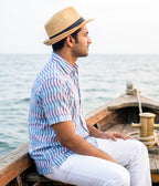 Ikat Woven Twilight Shift Shirt