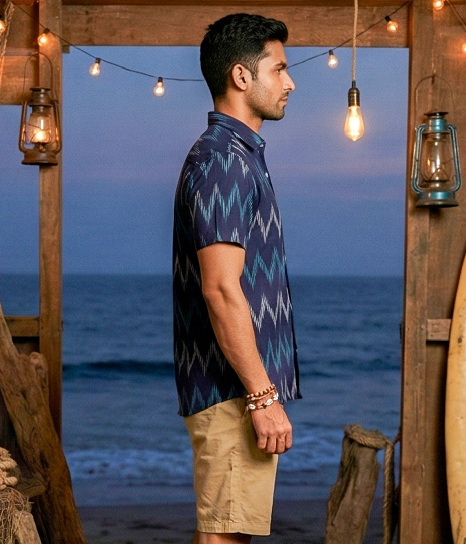 Ikat Woven Coastal Signal Shirt