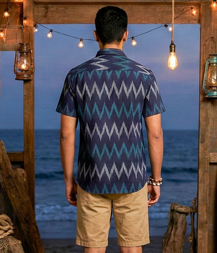 Ikat Woven Coastal Signal Shirt