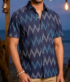 Ikat Woven Coastal Signal Shirt