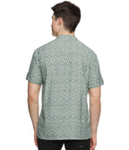 Ikat Olive Patterned Mens Slim Kurta