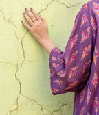 Ikat Purple Womens Kimono