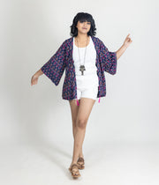 Ikat Navy Womens Kimono