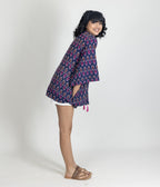 Ikat Navy Womens Kimono
