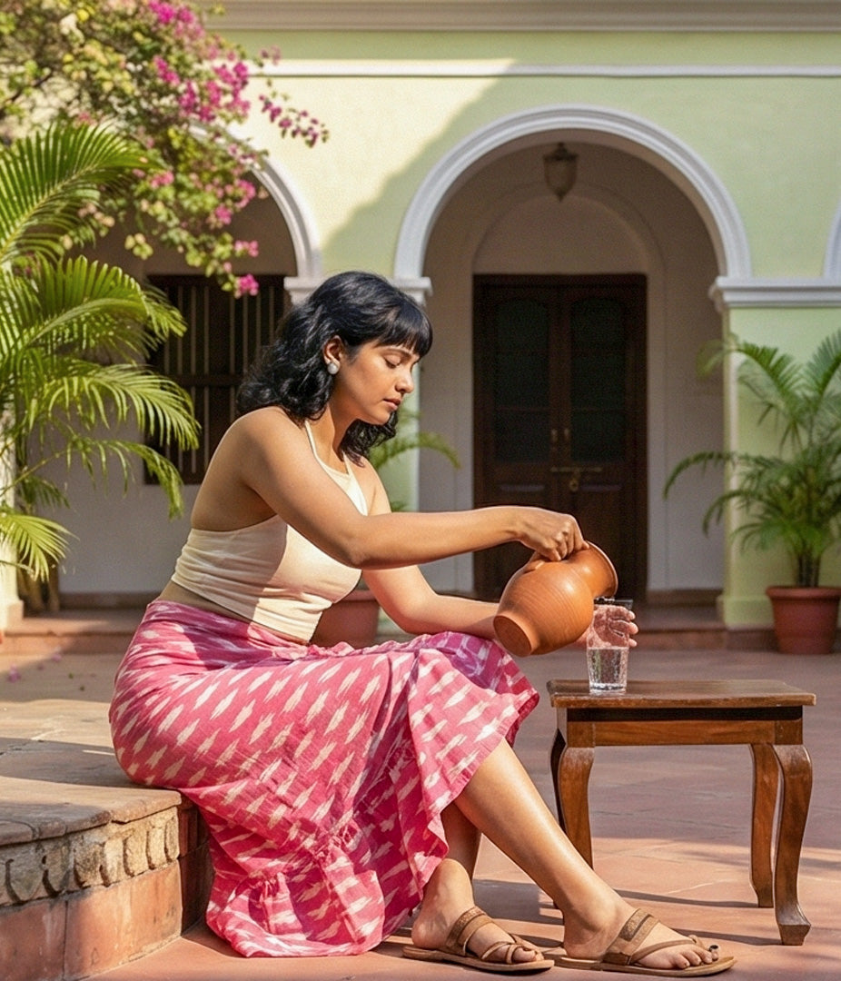 Courtyard Bloom Ikat Sarong