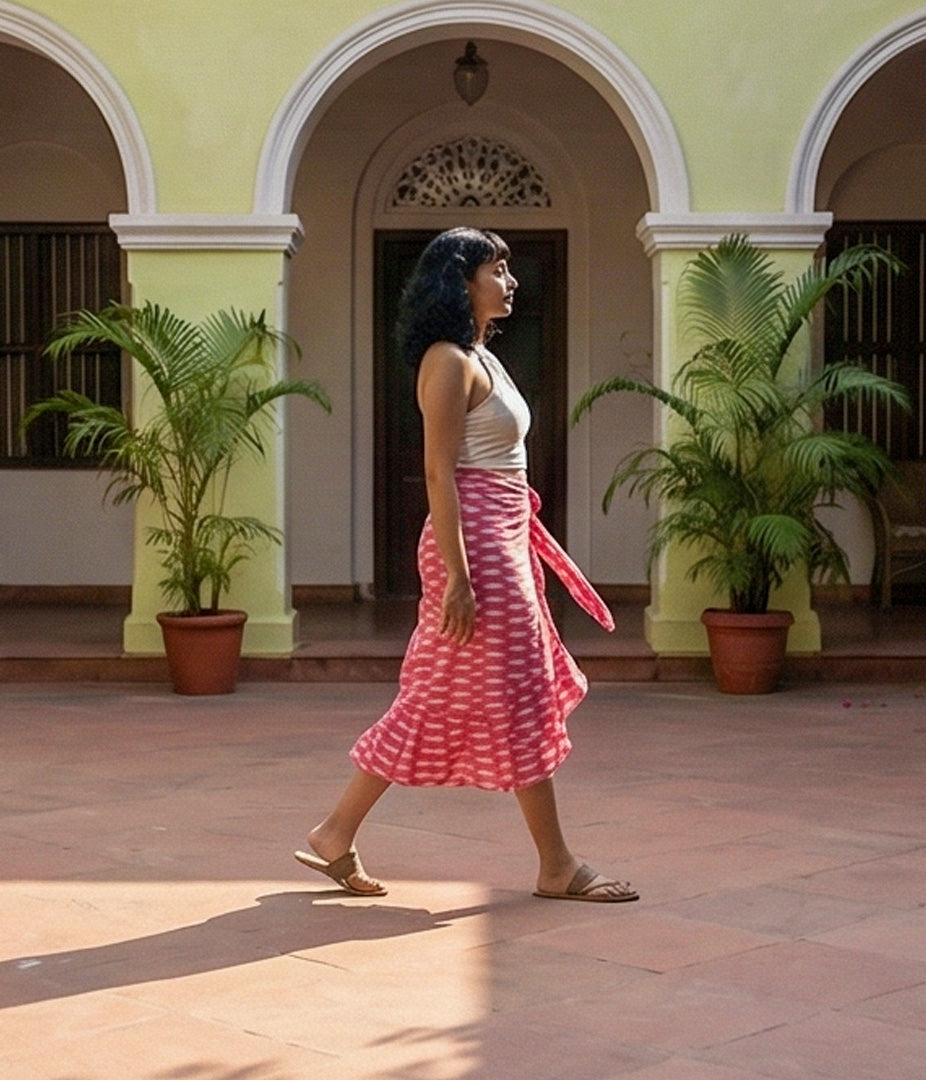 Courtyard Bloom Ikat Sarong