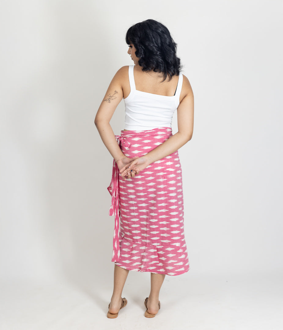 Ikat Coral Womens Sarong Skirt
