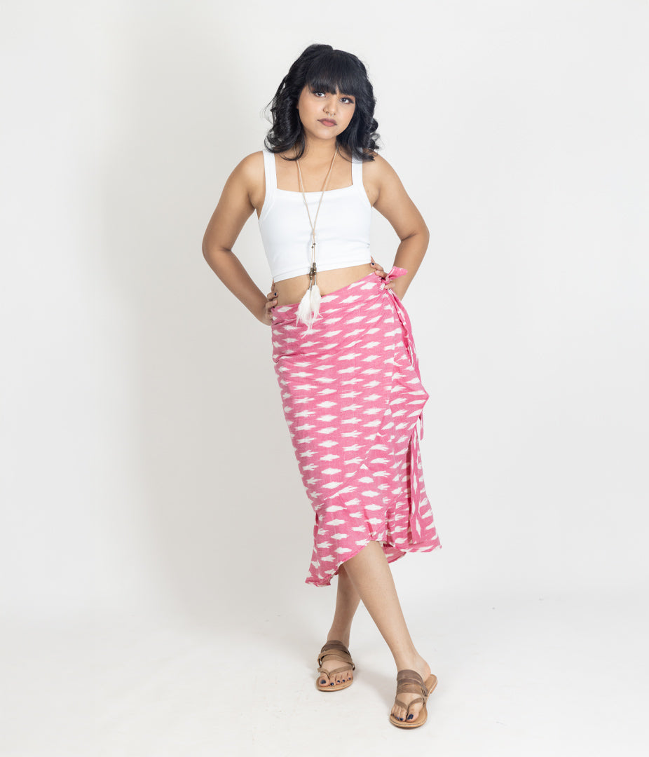 Ikat Coral Womens Sarong Skirt