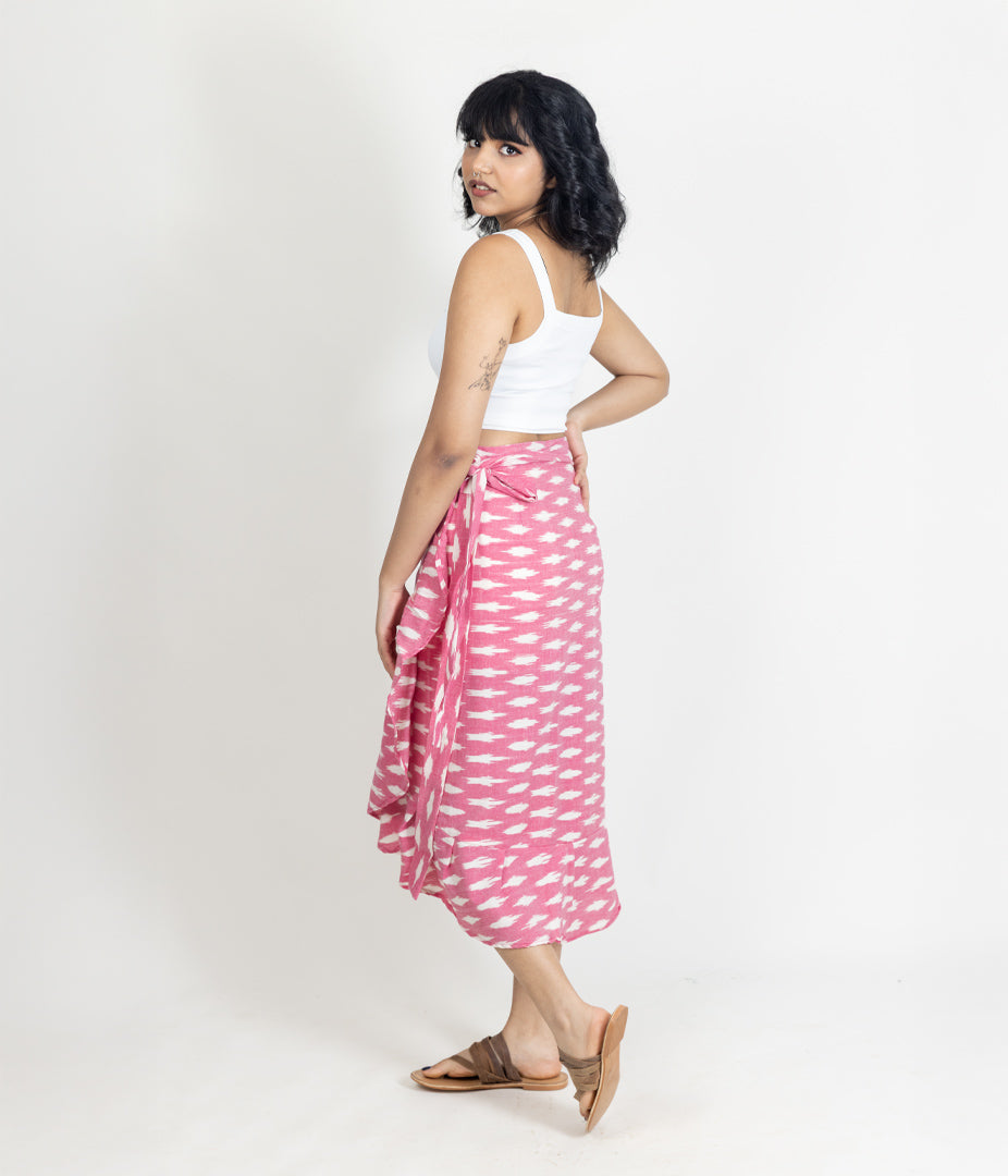 Ikat Coral Womens Sarong Skirt