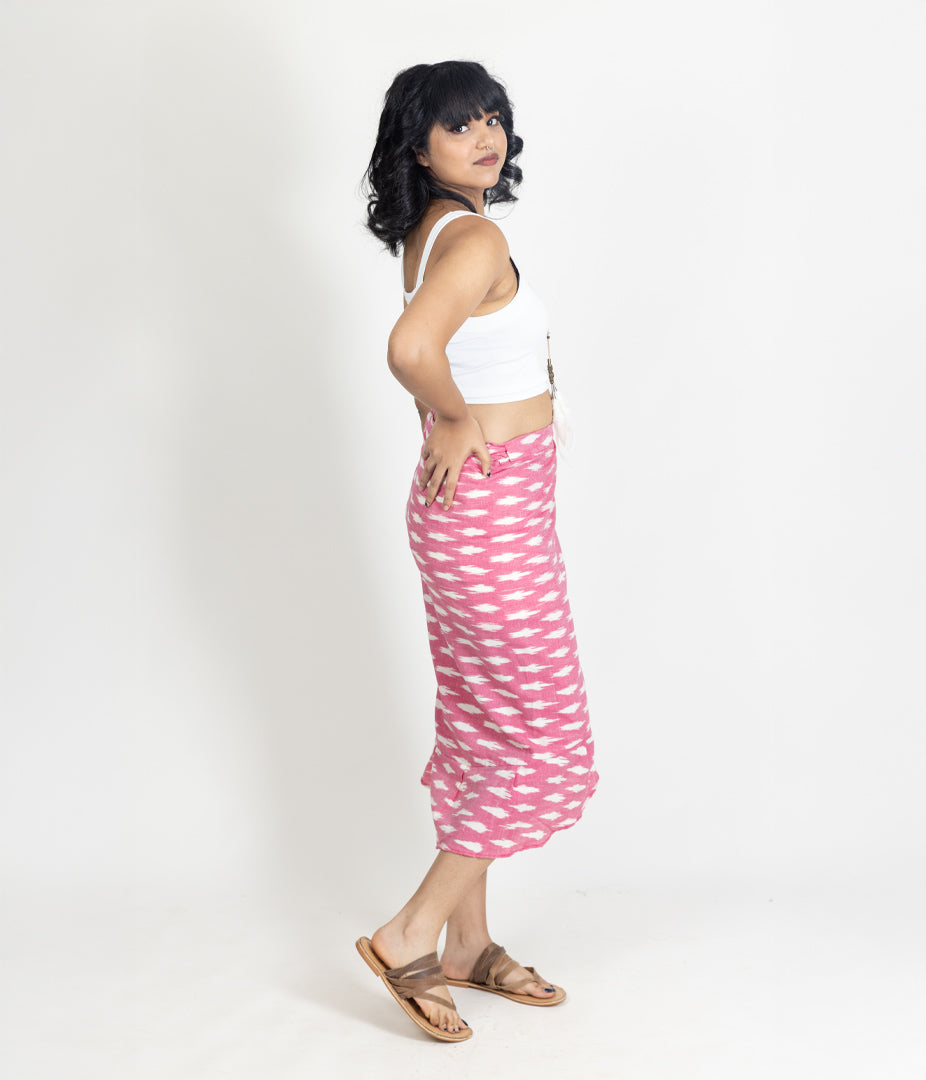 Ikat Coral Womens Sarong Skirt